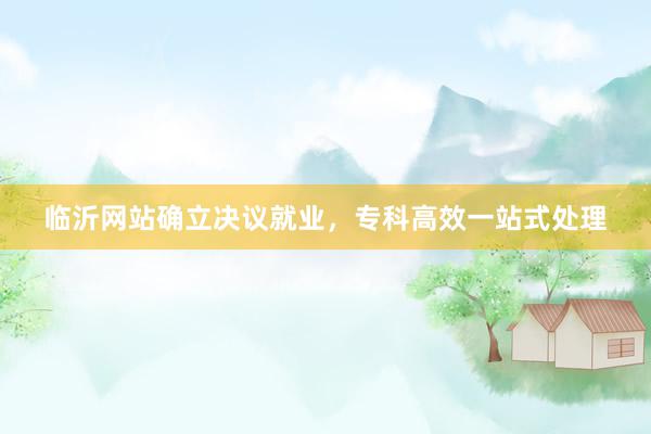 临沂网站确立决议就业，专科高效一站式处理