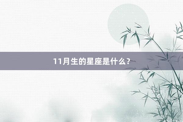 11月生的星座是什么？